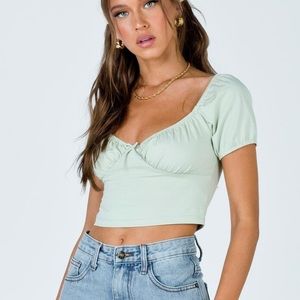 Princess Polly Green Kendall Crop Top